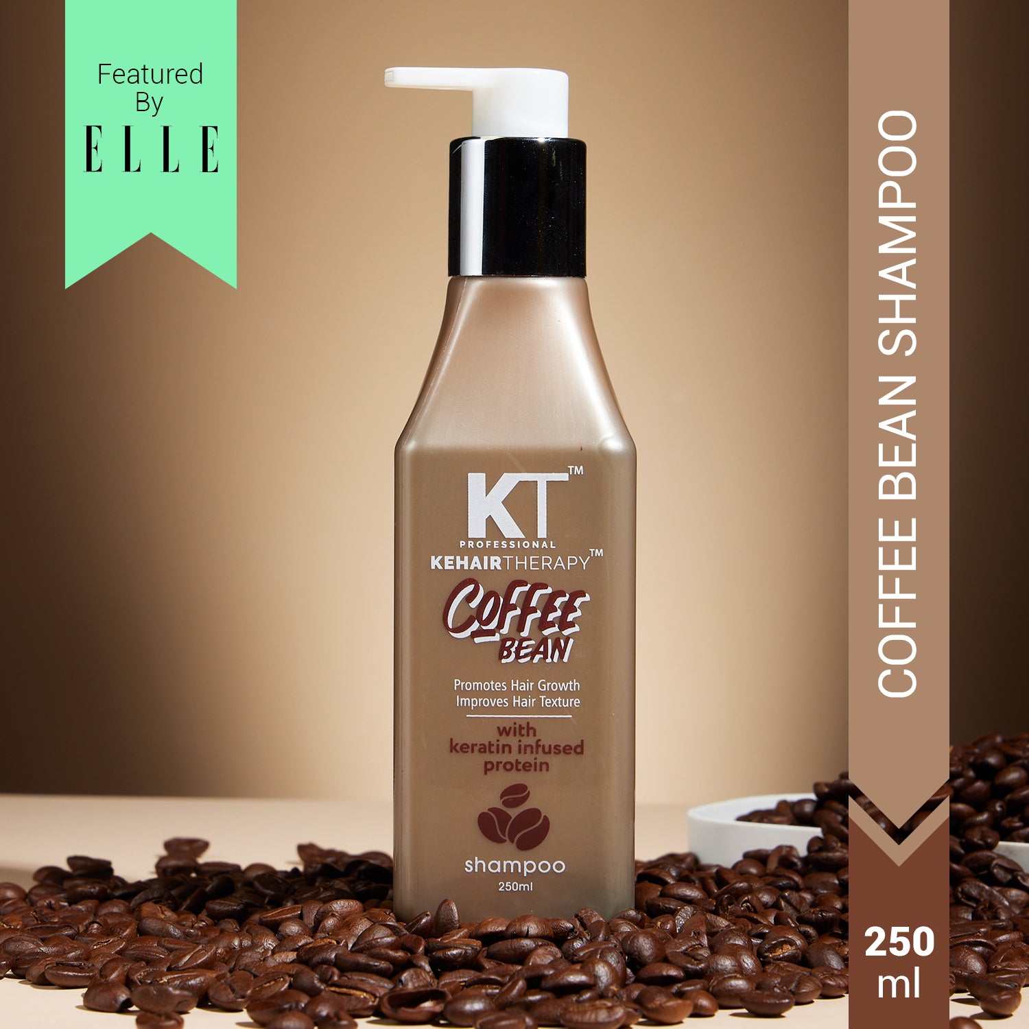 Coffee Bean Shampoo | Keratin &amp; Protein Infused for Hair Fall Control, Scalp Exfoliation &amp; Enhanced Hair Color | Sulfate-Free, Paraben-Free | 250ml