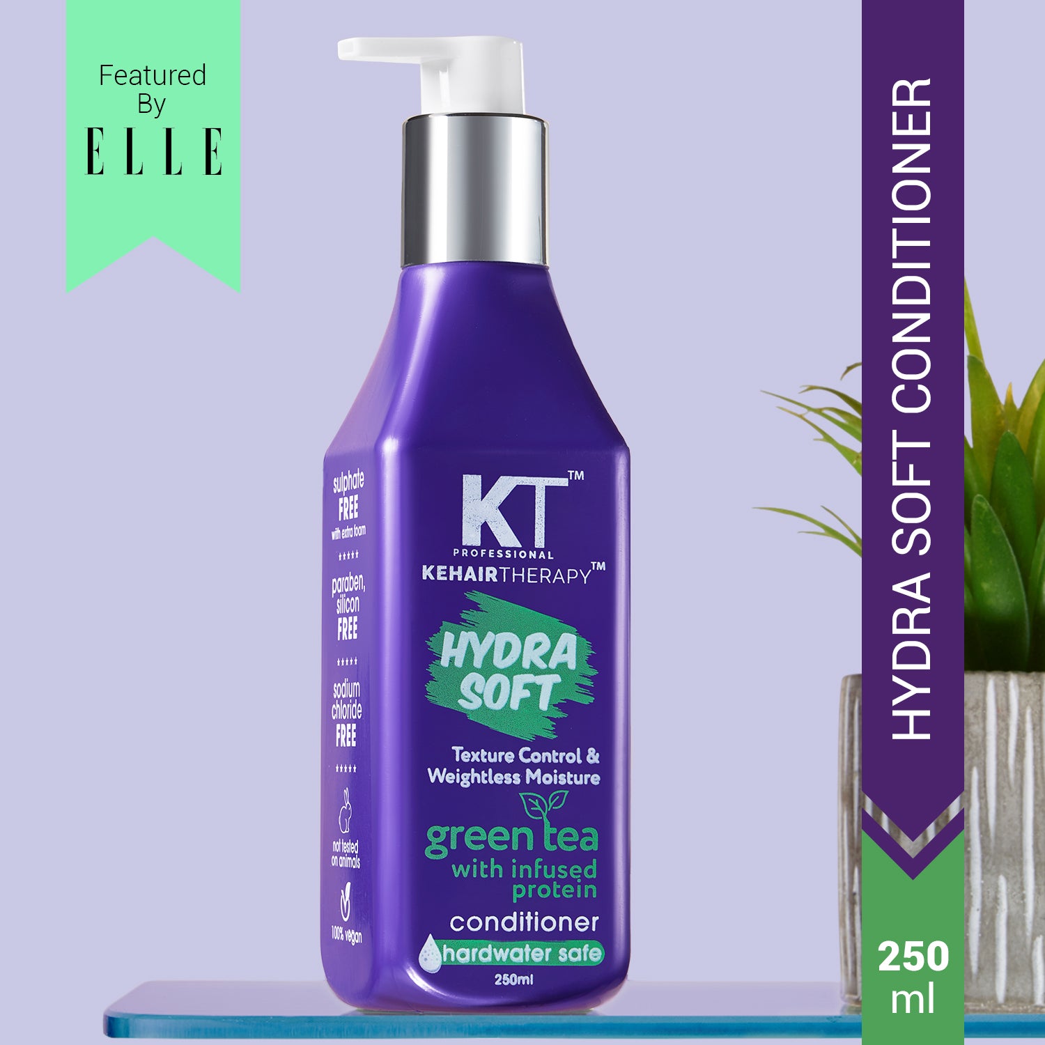 Hydra Soft Conditioner | Infused with Green Tea &amp; Proteins | Texture Control, Weightless Moisture &amp; Hard Water Protection | Sulfate-Free, Paraben-Free | 250ml